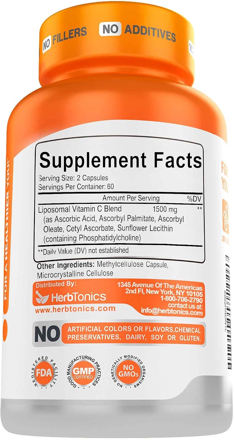 Herbtonics Vitamina C Liposomal 1500 mg – 120 Cápsulas Veganas
