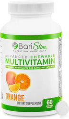 BariSlim Advanced Chewable Bariatric Multivitamin Tablets - Multivitamínico masticable para cirugía bariátrica (60 comprimidos, Sabor Berry Mix)