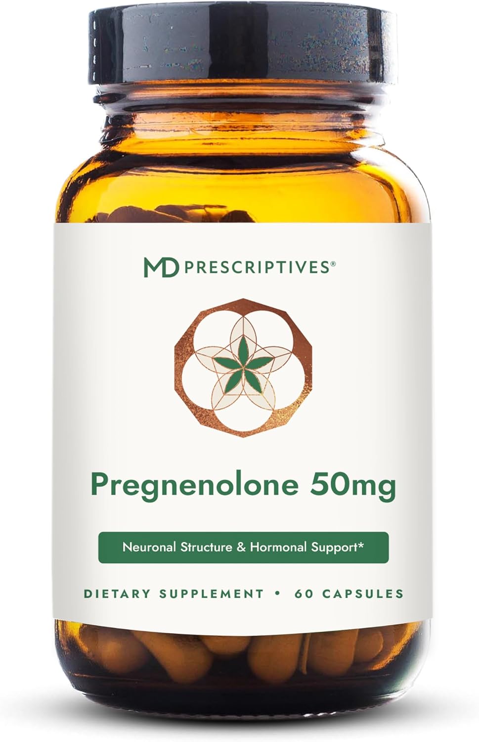 MD Prescriptives Pregnenolona - Fórmula Vegana para el Equilibrio Hormonal - 60 Cápsulas Vegetales (50 mg)