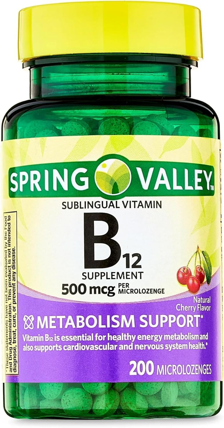 Spring Valley Vitamina B12 Micropastillas 500 mcg - Pack de 2 (800 comprimidos)
