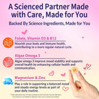 Gominolas de Myo-Inositol y D-Chiro Inositol con Omega-3, Folato, Vitamina D3, B12, Magnesio y Zinc - 60 Gominolas