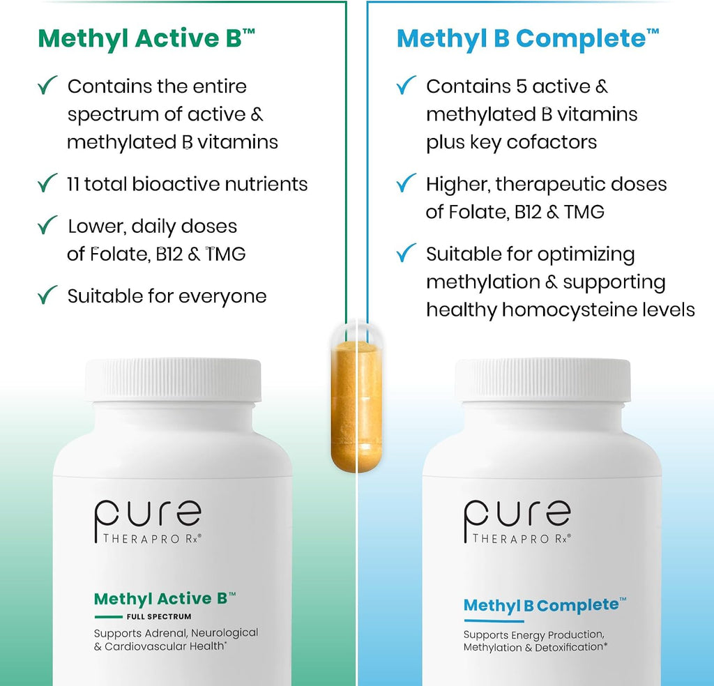 Pure Therapro Rx Complejo B Metilado Activo - 60 Cápsulas Veganas