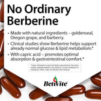 BetiVite Berberina con Aceite MCT, 90 Cápsulas Blandas