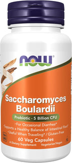 NOW Foods Saccharomyces Boulardii, 60 cápsulas (Pack de 2)