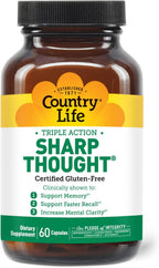 Country Life Sharp Thought: Fosfatidilserina + DHA para la memoria y claridad mental, 60 cápsulas