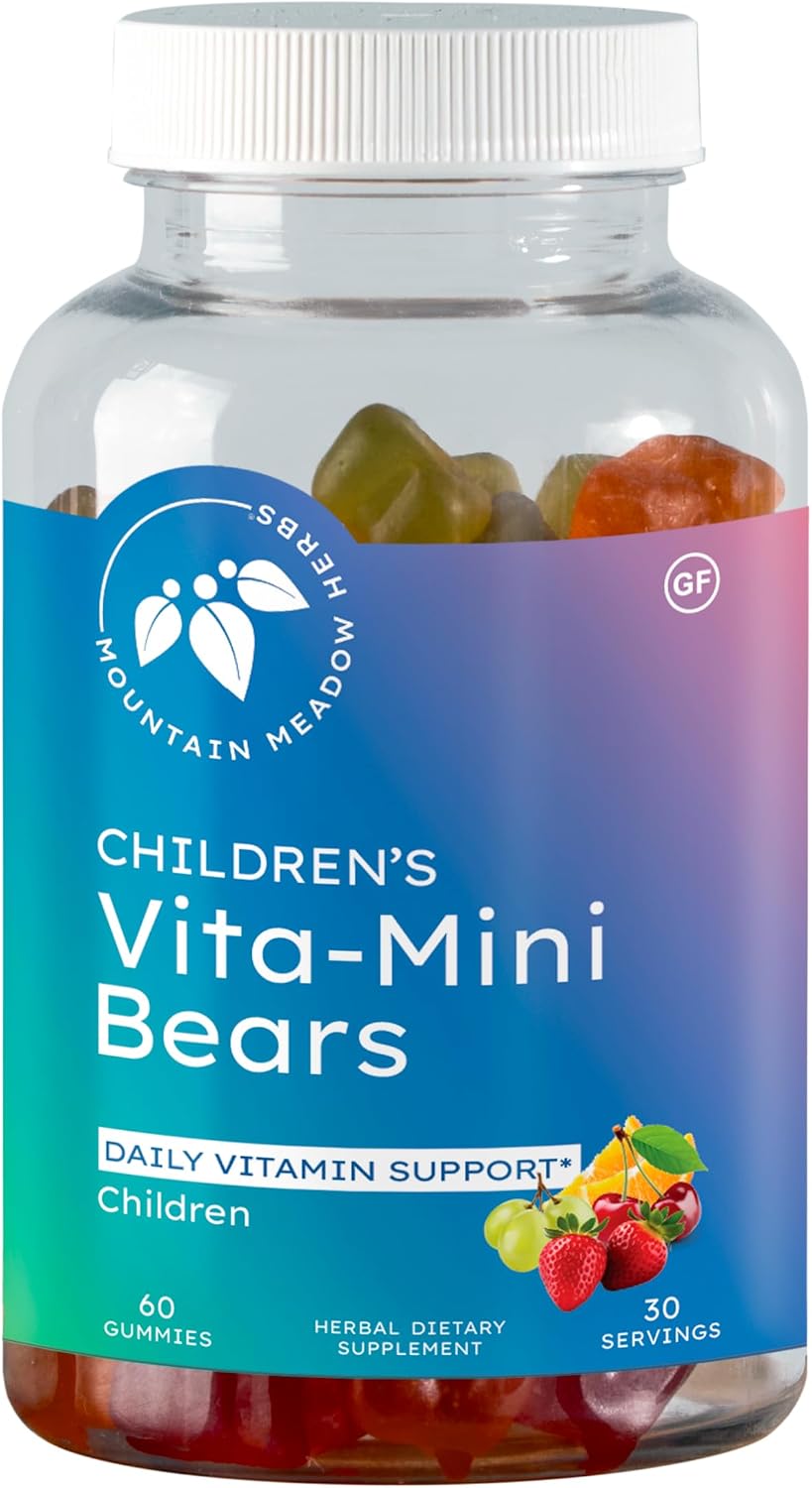 Mountain Meadow Herbs Vita-Mini Bears Multivitamínico para Niños con Gominolas de Frutas, 60 unidades