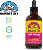 Nature's Life Liquid Vitamin B12 5000 mcg - Methylcobalamin - B12 Supplement for Energy Metabolism & Nerve Function - Berry Flavor, Sugar-Free (200 Servings, 4 fl oz)