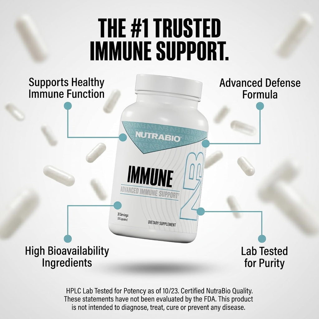 NutraBio Immune Support Supplement con EpiCor, 90 Cápsulas Vegetales