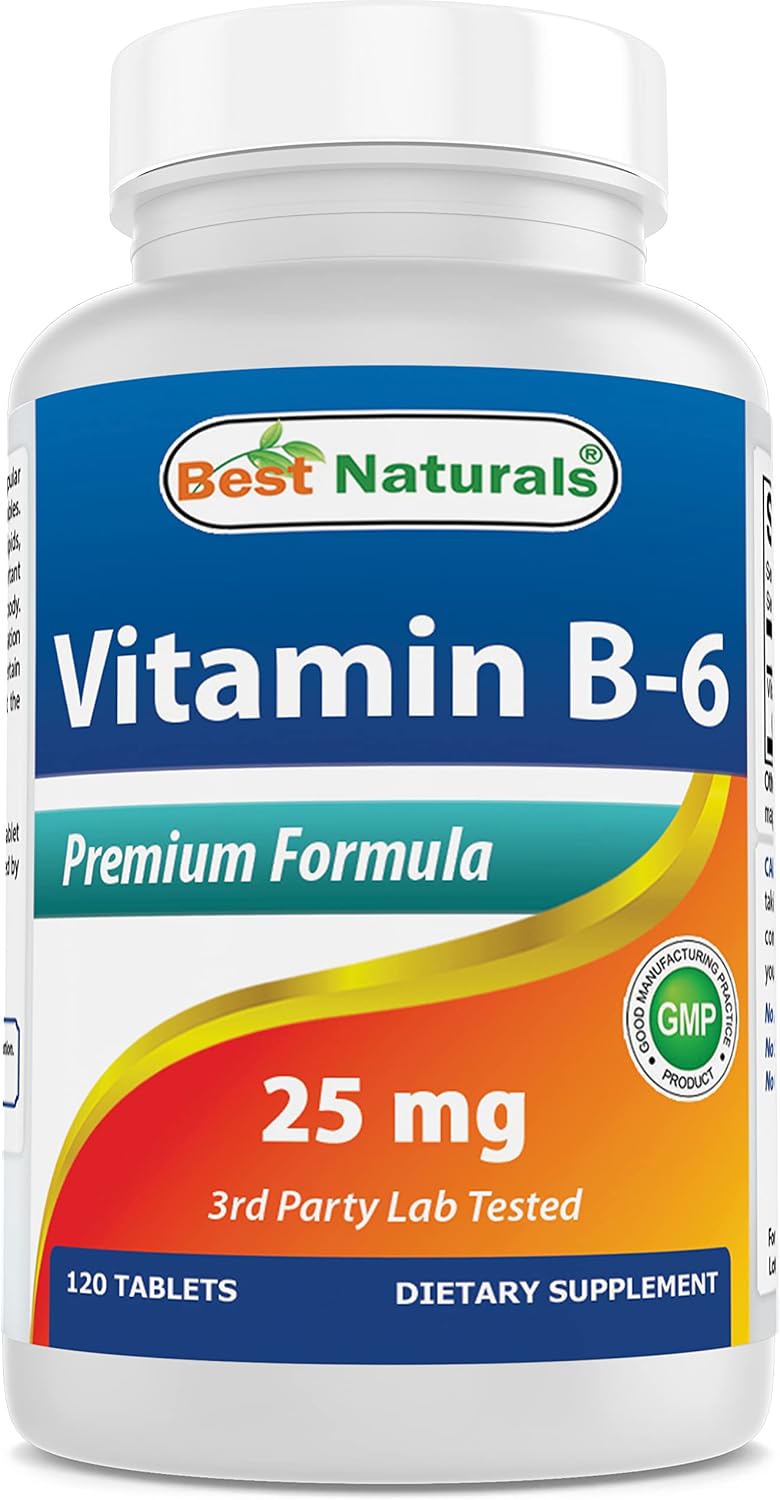 Best Naturals Vitamina B6 25 mg, 120 Comprimidos