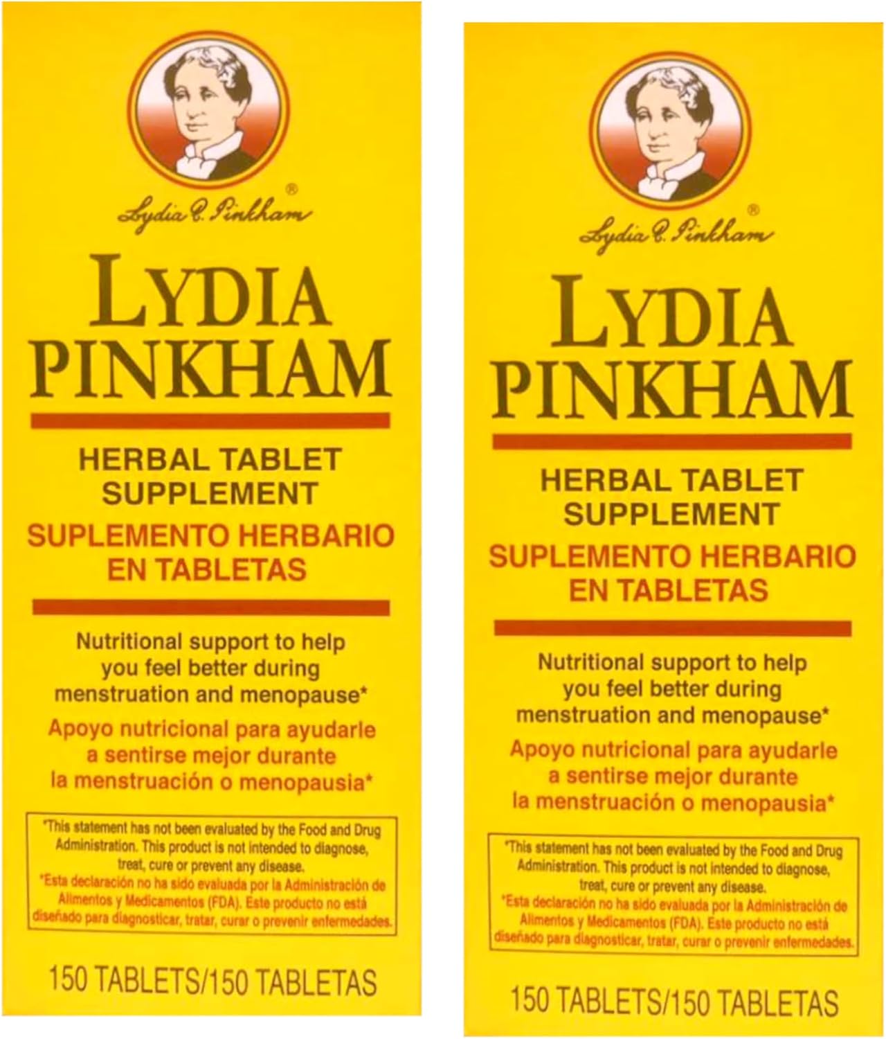 Lydia Pinkham Suplemento Herbal - 150 Comprimidos (Paquete de 2)