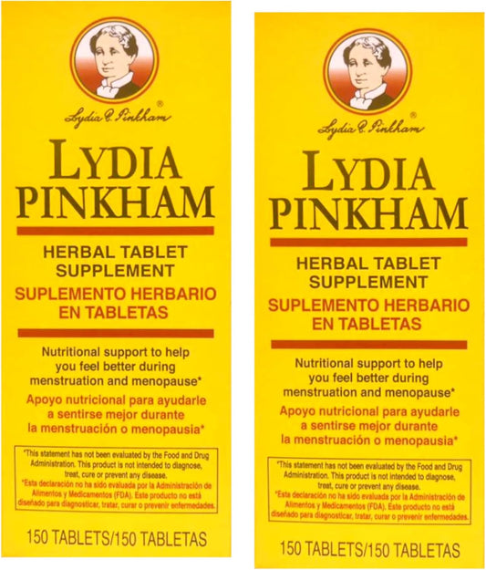 Lydia Pinkham Suplemento Herbal - 150 Comprimidos (Paquete de 2)