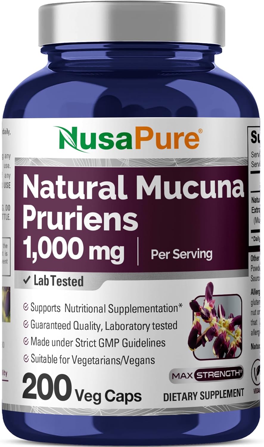 Mucuna Pruriens 1000mg | 200 Cápsulas Veganas - NusaPure