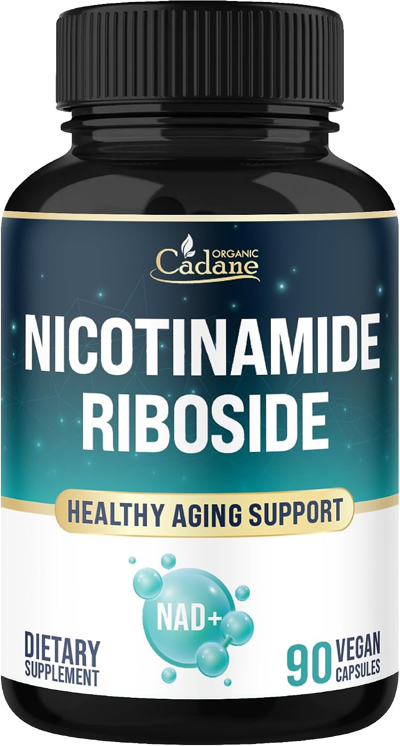 Organic Cadane Nicotinamida Ribósido 500mg | Apoyo Salud Celular | Vegano, No-GMO | 90 Cápsulas