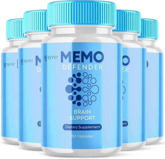 Memo Defender Cápsulas - Suplemento para el Apoyo Cerebral (5 Paquetes, 300 Cápsulas)
