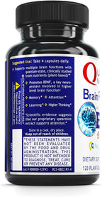 Quantum Nutrition Labs Brain Prodigy - Complemento para Memoria y Concentración - 120 Cápsulas Vegetarianas
