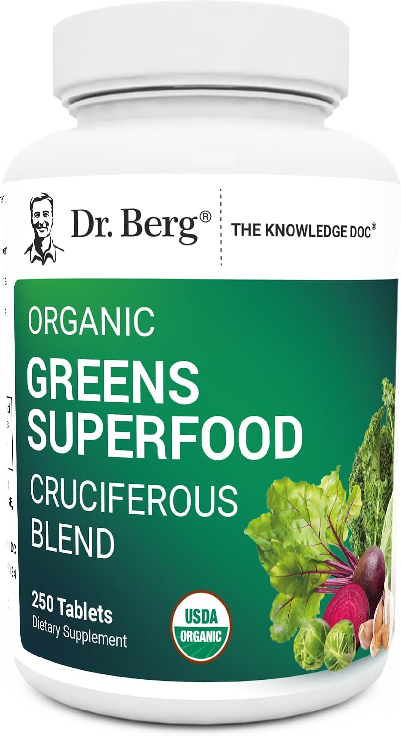 Dr. Berg's Greens Superfood Cruciferous Vegetable Tablets - 250 Comprimidos