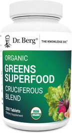Dr. Berg's Greens Superfood Cruciferous Vegetable Tablets - 250 Comprimidos