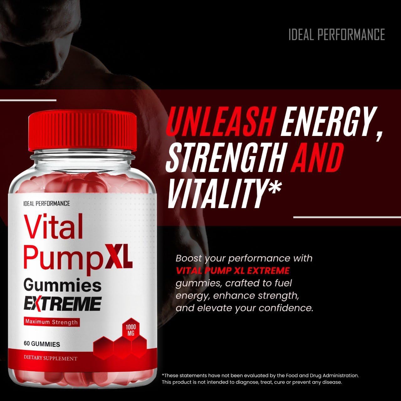 Vital PumpXL Gummies para Hombres - Máximo Rendimiento - Fórmula Avanzada (Pack de 3)