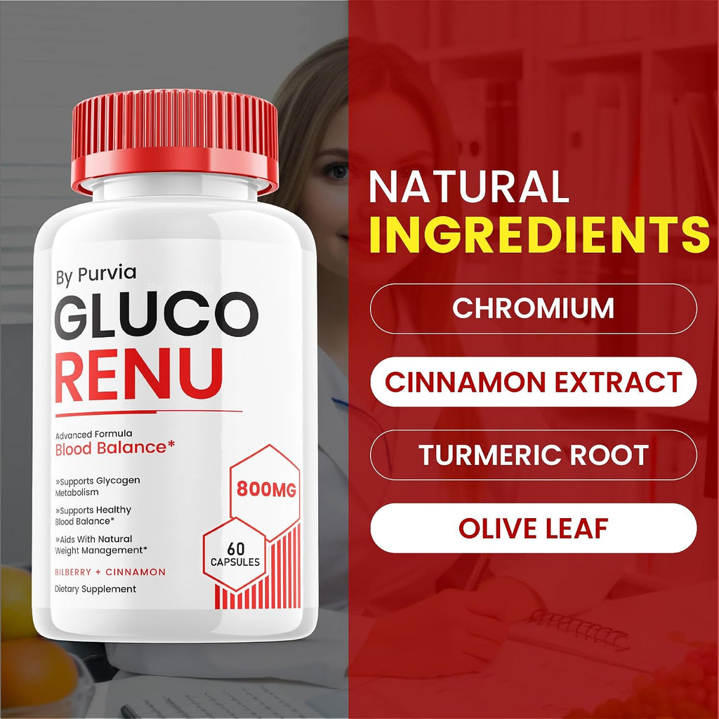 Gluco Renu - Cápsulas de Fórmula Avanzada para el Bienestar General, 60 Cápsulas