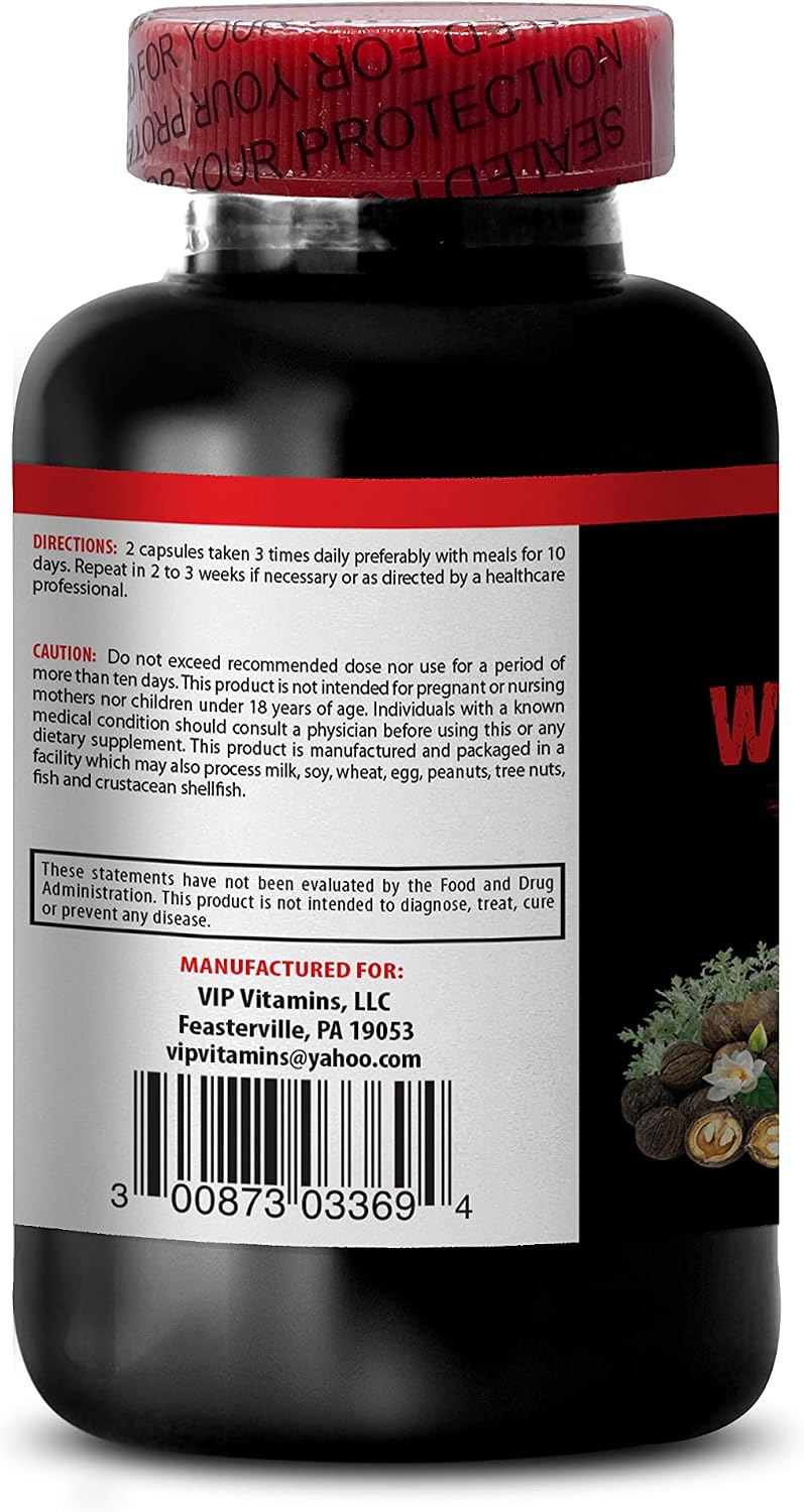 VIP Supplements Complejo de Black Walnut y Wormwood 1500 mg - 120 Cápsulas (2 Envases)