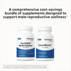 Fairhaven Health FertilAid para hombres y Countboost Combo | Suplemento de fertilidad masculina prenatal | Apoyo a la cantidad y motilidad pre-concepción para él | Incluye L-carnitina, zinc, folato
