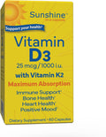 Sunshine Vitamina D3 25mcg 1000 UI con Vitamina K2