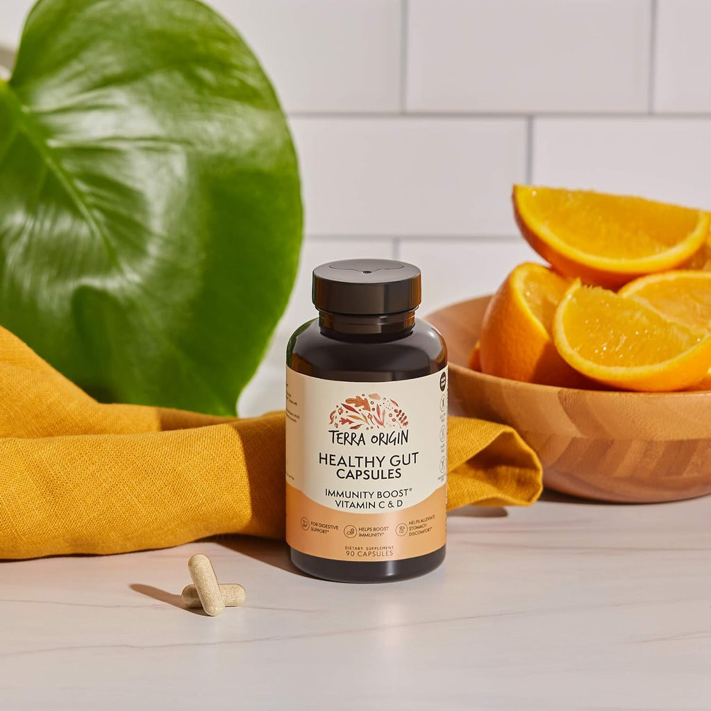 TERRA ORIGIN Healthy Gut Cápsulas para la Salud Intestinal con Refuerzo Inmunitario - 90 Cápsulas
