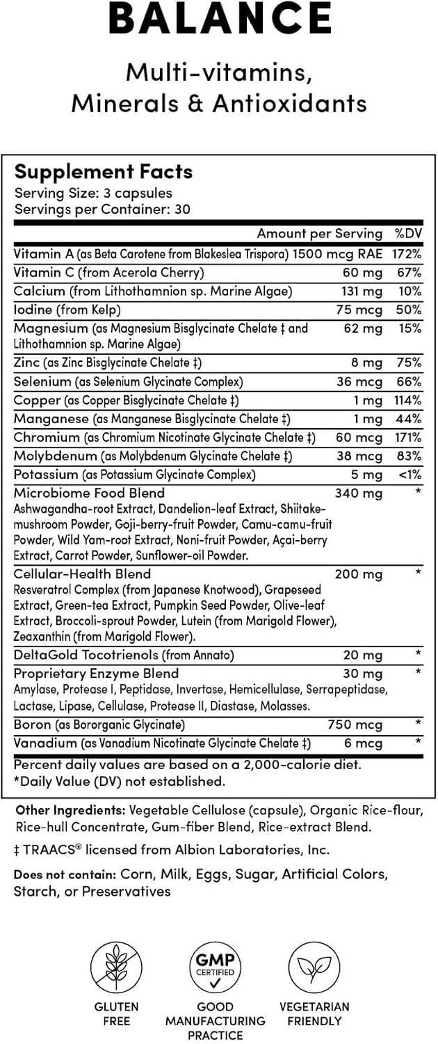 Tranont Balance - Complejo Multivitamínico y Mineral, 90 Cápsulas