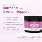 Optify Inositol+ - Myo-Inositol y D-Chiro Inositol 40:1 con Folato y Vitamina D, 63 g