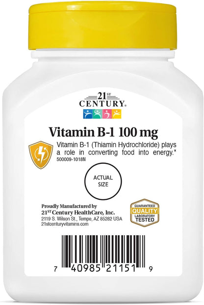 21st Century B-1 Tablets, 100 mg, 110 – La tiamina contribuye al funcionamiento normal del corazón. – Image 8