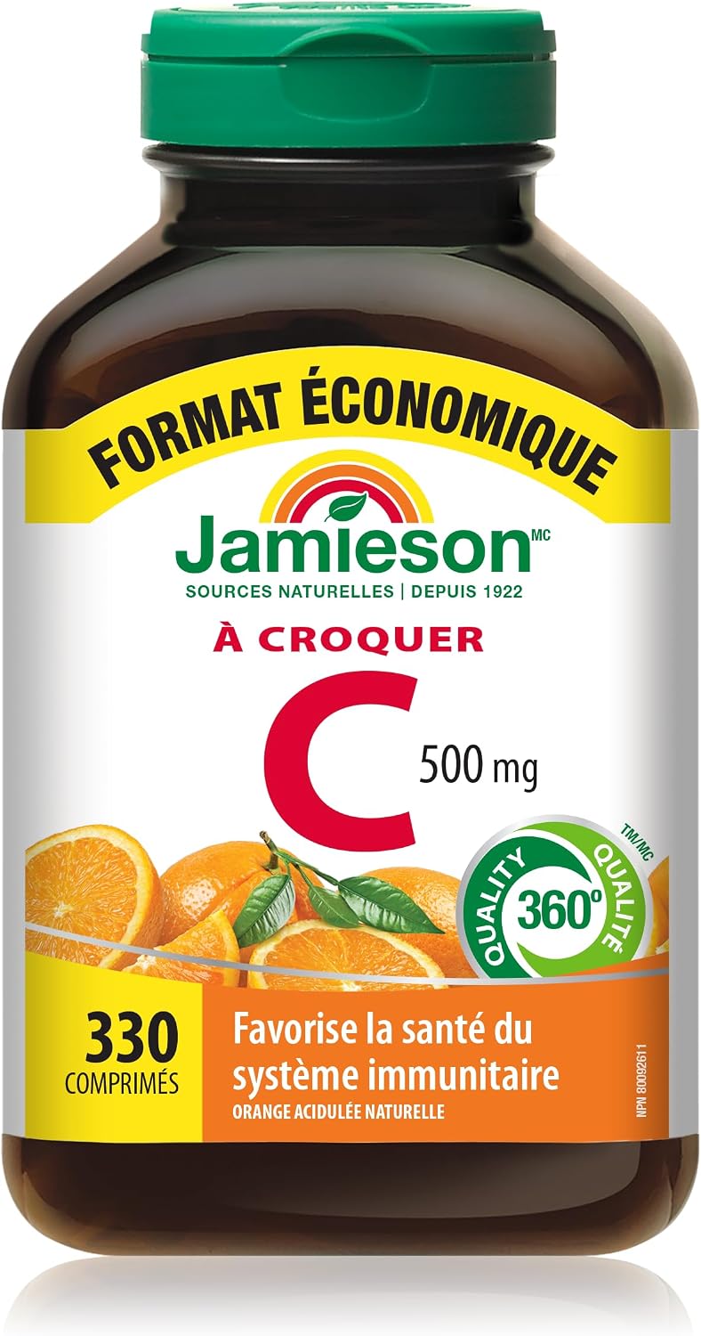 Jamieson Vitamina C Masticable 500 mg - 330 Comprimidos Sabor Naranja
