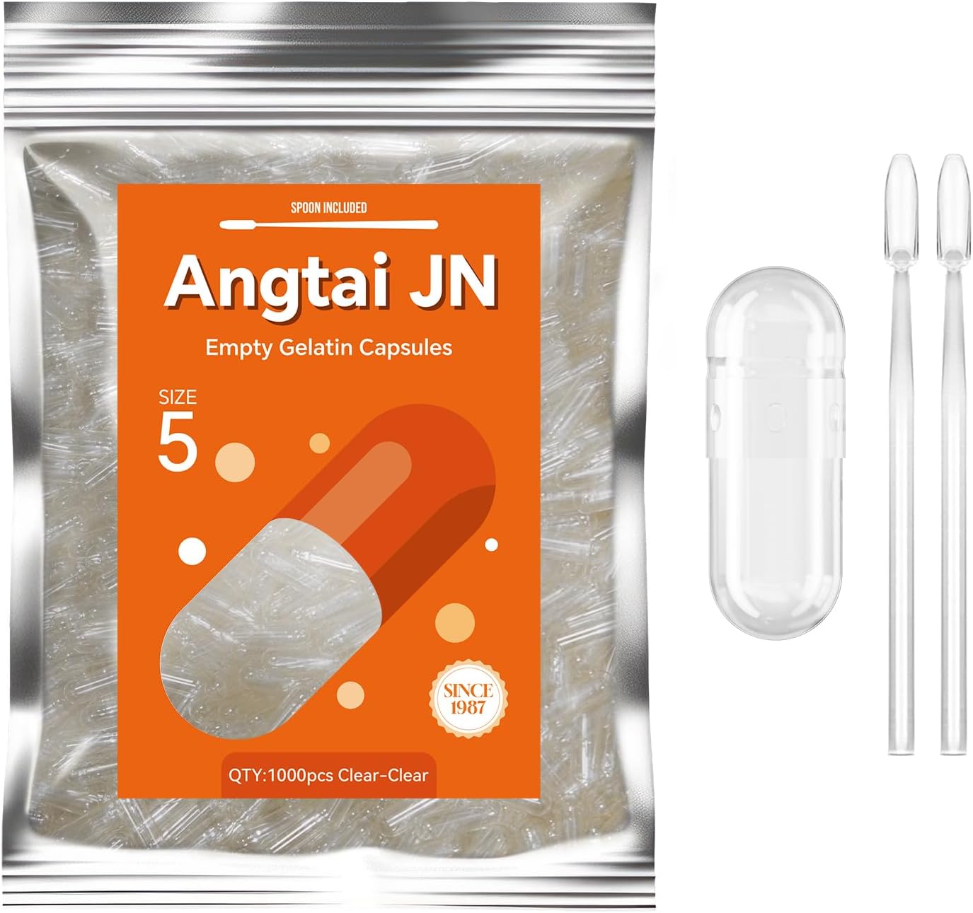 Cápsulas Vacías de Gelatina Tamaño 5 (100 Unidades) - Angtai JN