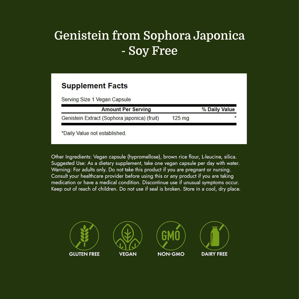 Swanson Genisteina sin soja 125 mg - 60 cápsulas veganas