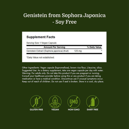 Swanson Genisteina sin soja 125 mg - 60 cápsulas veganas – Image 4