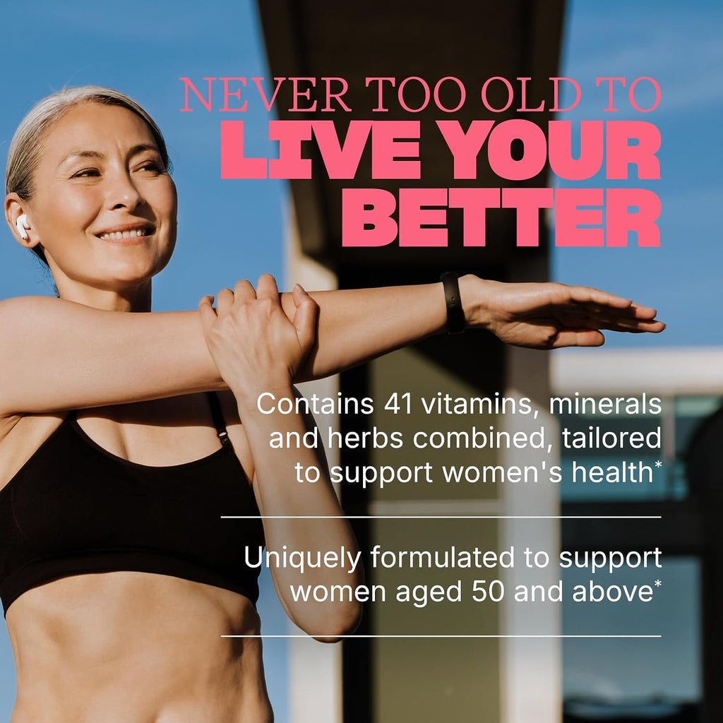 Swisse Multivitamínico Diario para Mujeres 50+ | 43 Vitaminas, Minerales y Adaptógenos | 60 Comprimidos
