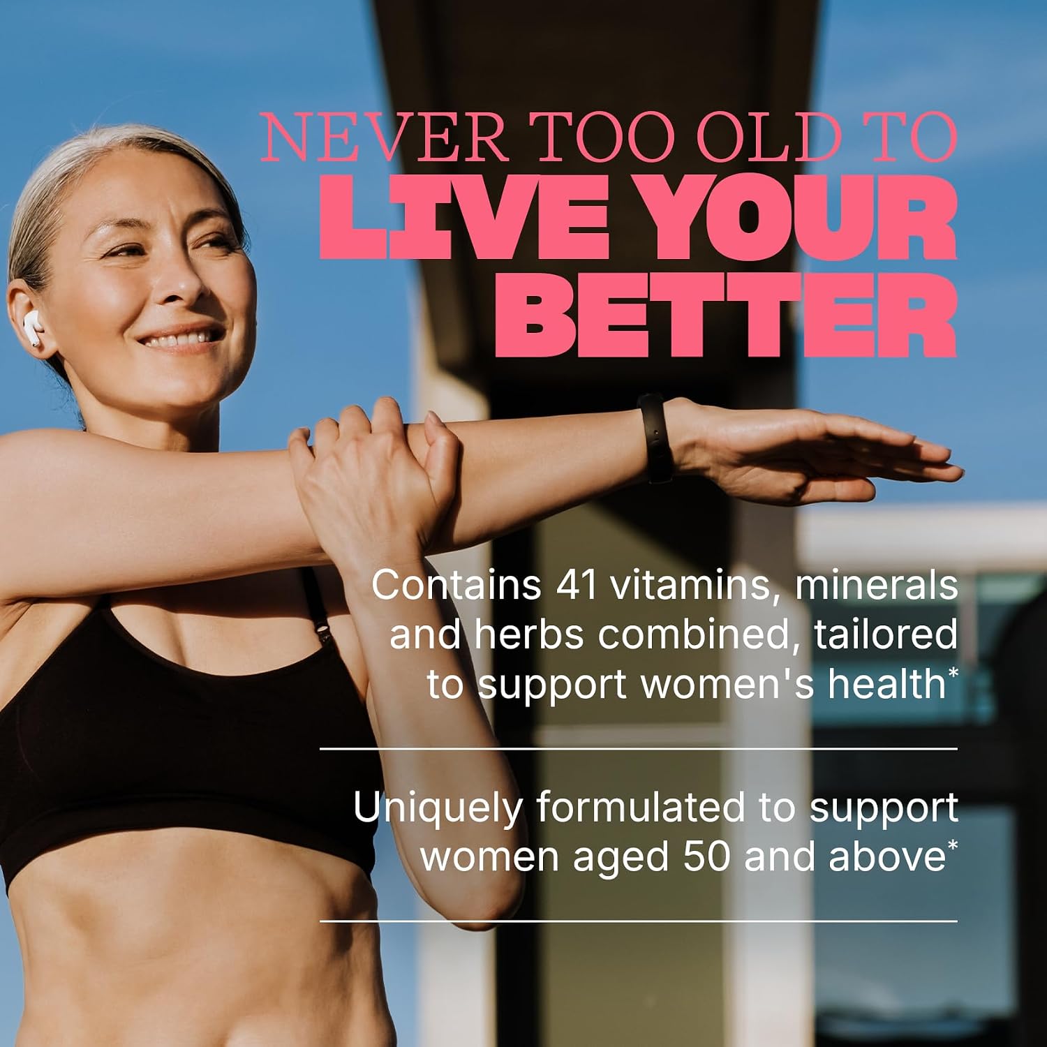 Swisse Multivitamínico Diario para Mujeres 50+ | 43 Vitaminas, Minerales y Adaptógenos | 60 Comprimidos