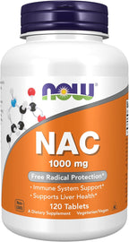 NOW Foods Suplemento de NAC (N-Acetil-Cisteína) 1000 mg, 120 Comprimidos