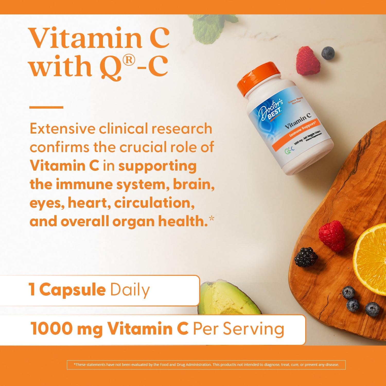 Doctor's Best Vitamina C 1000 mg – 360 Cápsulas Veganas