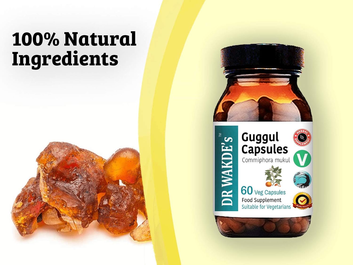 DR WAKDE'S Cápsulas de Guggul (Mirra de Mukul) - 60 Cápsulas Veganas