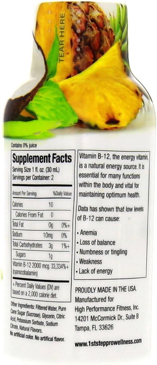 1st Step High Performance Fitness B-12 Boost, 12 botellas de 60 ml