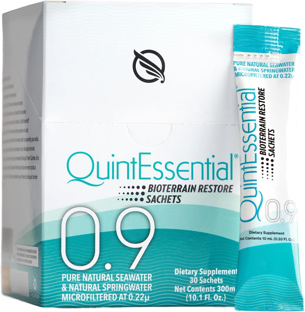 Quicksilver Scientific Quintessential 0.9 – Solución Isotónica con Minerales de Agua de Mar, 30 Sobres