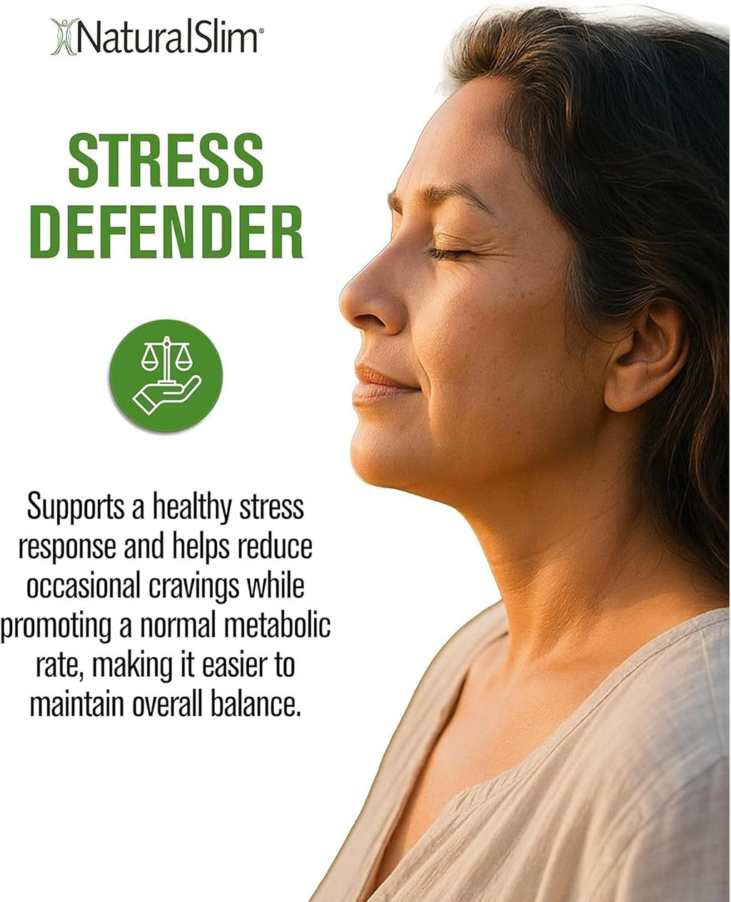 NaturalSlim Stress Defender Suplemento para el Estrés, Fórmula de Equilibrio de Cortisol con Vitamina B5 y L-Tirosina, Apoyo al Sueño y Metabolismo, 180 Cápsulas Vegetales (3 Paquetes)
