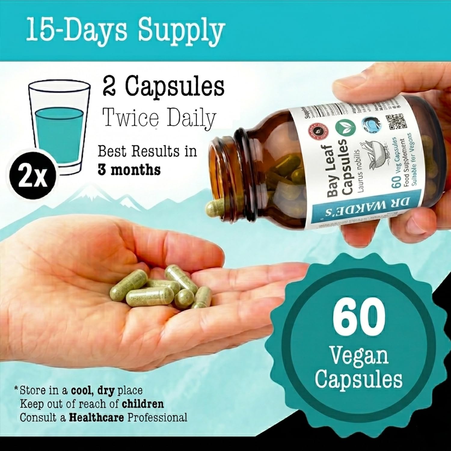 DR WAKDE's Bay Leaf (Cinnamomum tamala) Capsules - 60 Vegan Capsules