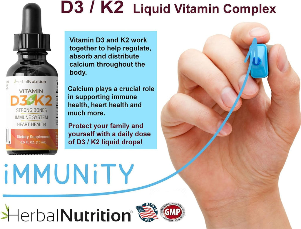 Complejo de Vitamina D3 y K2 5000 UI con K2 MK-7, 270 Dosis