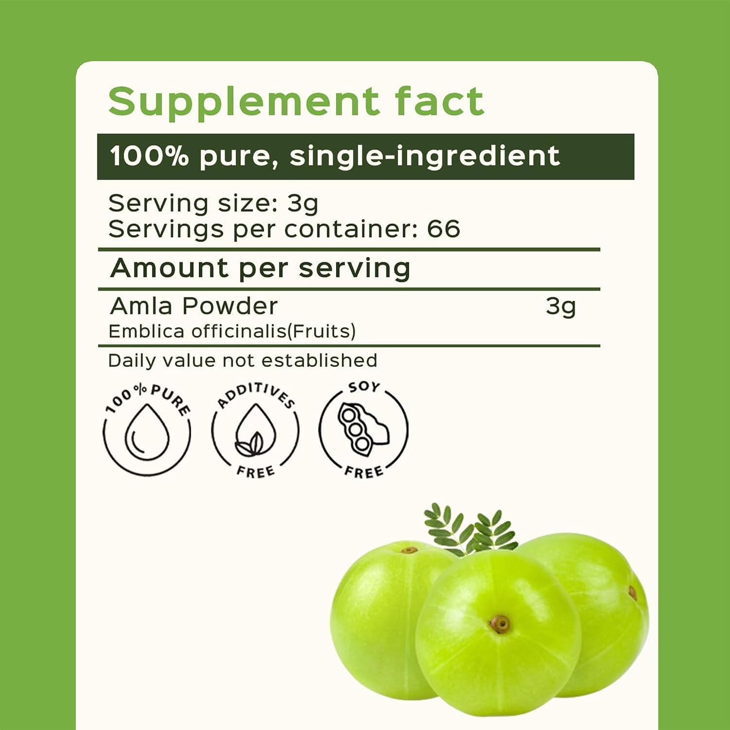 bixa BOTANICAL Amla (Amalaki) Powder - Indian Gooseberry - Rich in Natural Vitamin C - 200g