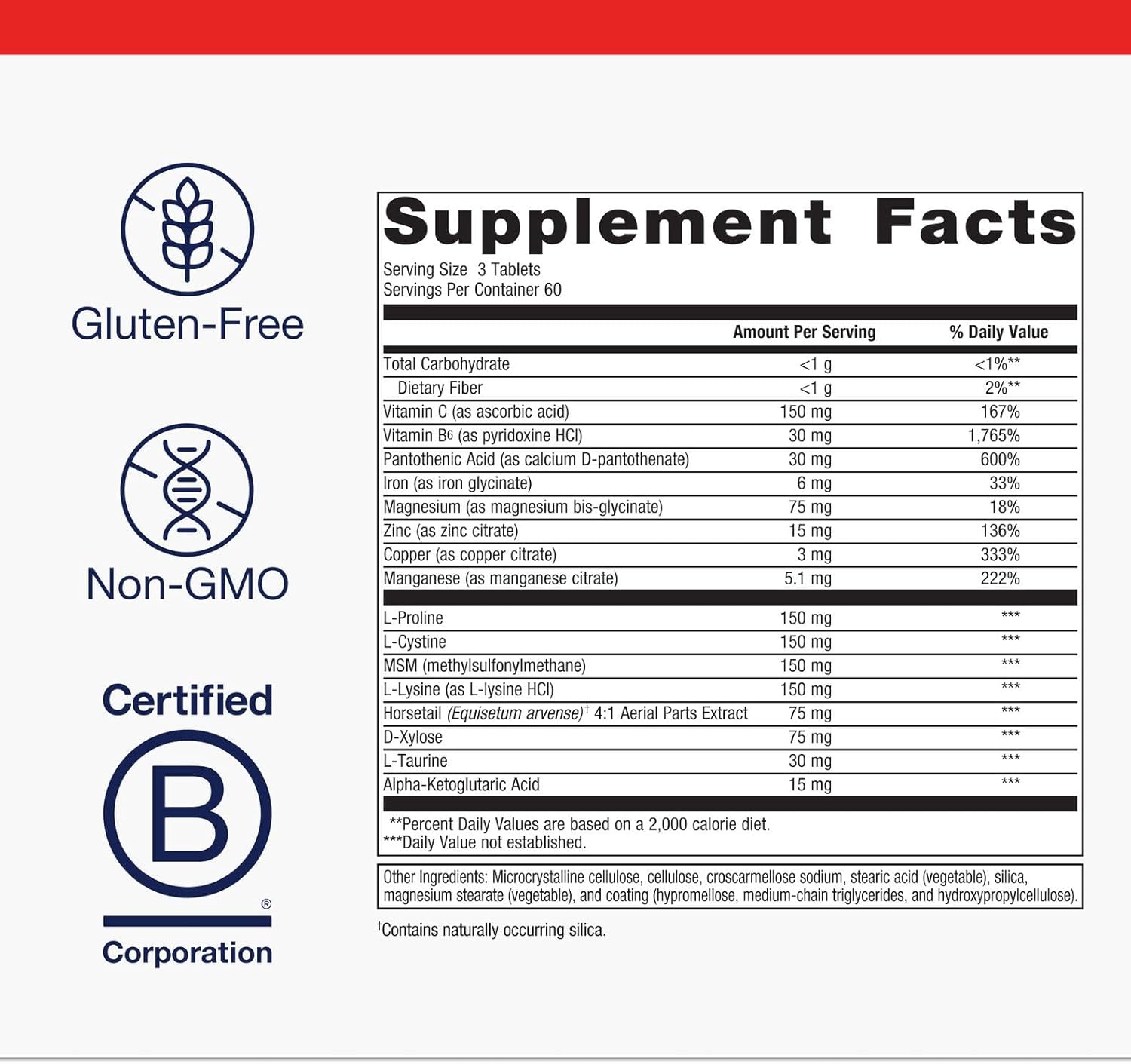Metagenics Collagenics - Nutrientes para la formación de colágeno - Con L-Prolina, L-Lisina, Vitamina C, Manganeso y Zinc - Apoyo para articulaciones, piel y tejido conectivo - Sin gluten, No GMO