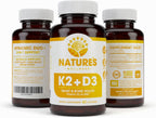 Vitamina D3 5000 UI + K2 MK-7 100 mcg, 60 cápsulas - Natures Wellness