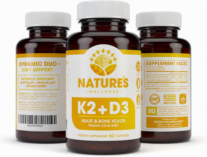 Vitamina D3 5000 UI + K2 MK-7 100 mcg, 60 cápsulas - Natures Wellness – Image 6