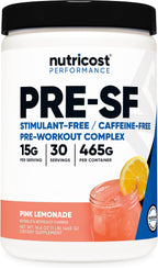 Nutricost Stim-Free Pre-Workout - Pre-entreno sin estimulantes, 30 dosis (Peach Mango)