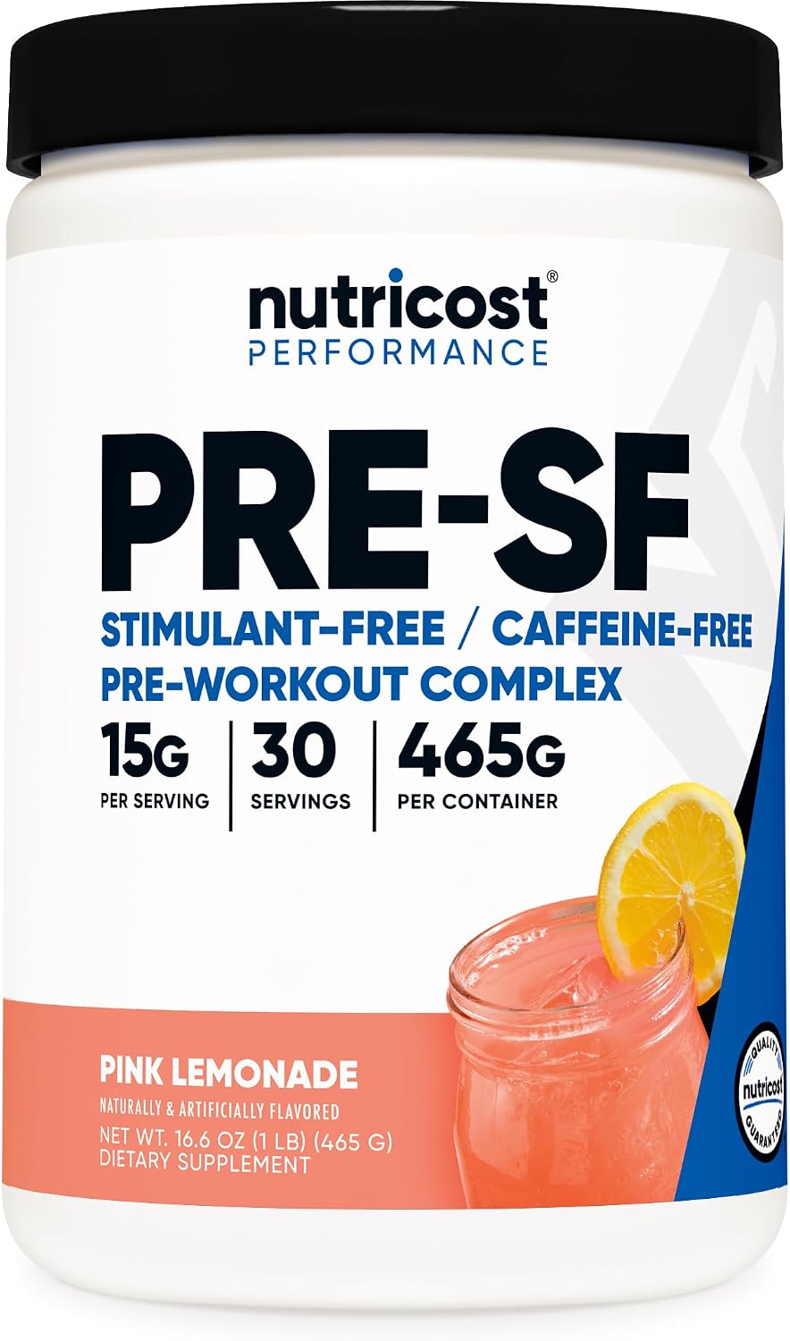 Nutricost Stim-Free Pre-Workout - Pre-entreno sin estimulantes, 30 dosis (Peach Mango)